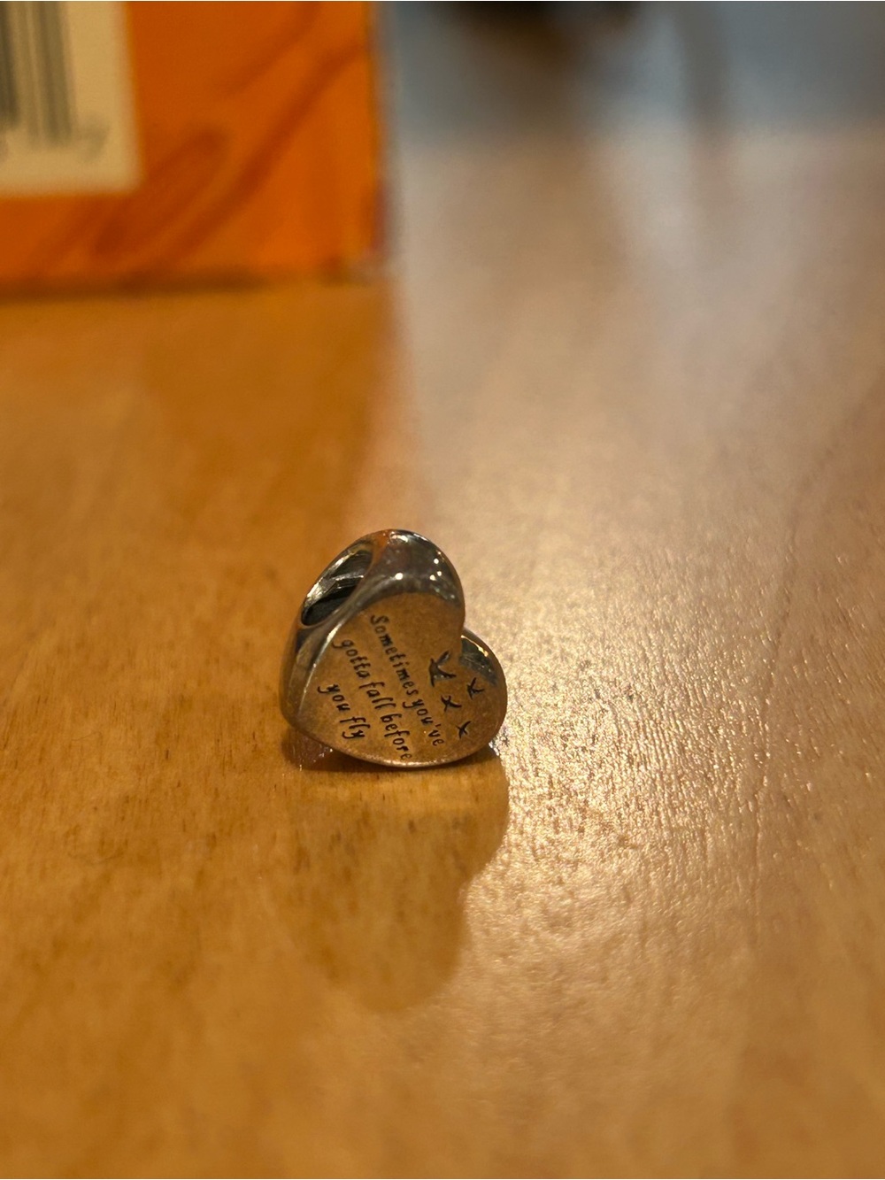 Pandora Silver Heart 'Free' Charm with Bird Accent - Picture 4 of 4